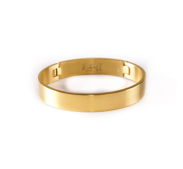 BTiff Simplicity Wide Matte Finished Bangle Bracelet Gold, Black, Steel, Small, Med, Large