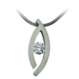 BTiff Signity Star Brighter than Diamond Tension Set Steel Deziras Pendant