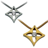 B.Tiff Floro Stainless Steel Pendant Necklace Silver Gold