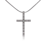 B.Tiff Box Cut Cross Pendant Gold, Stainless Steel