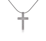 B.Tiff Pave Set Cross Pendat Gold, Stainless Steel