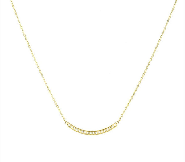 B.Tiff Mini "Smile" Adjustable Pendant Stainless Steel Necklace