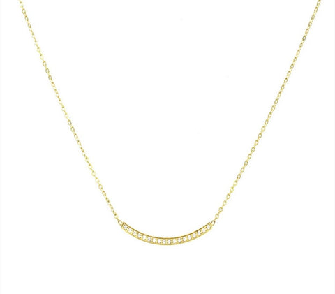 B.Tiff Mini "Smile" Adjustable Pendant Stainless Steel Necklace