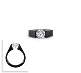 B.Tiff 2 ct Round Stainless Steel Solitaire Engagement Tension Set Ring Sizes 4 -10