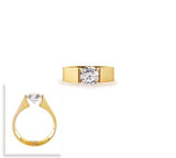 B.Tiff 2 ct Round Stainless Steel Solitaire Engagement Tension Set Ring Sizes 4 -10