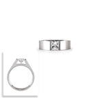 B.Tiff Signity Star Brighter than Diamond Tension Set Princess Cut 1 Ct Solitaire Ring