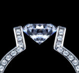 Btiff Star Brighter than Diamond Tension Set Elegant Ring  2 Ct Round Solitaire Interlocking Engagement Ring