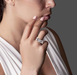 Btiff Star Brighter than Diamond Tension Set Elegant Ring  2 Ct Round Solitaire Interlocking Engagement Ring