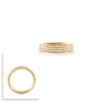 B.Tiff Three-Row Pave Stainless Steel Eternity Ring Silver Gold 4 - 10