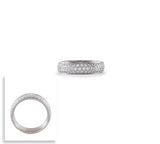 B.Tiff Three-Row Pave Stainless Steel Eternity Ring Silver Gold 4 - 10