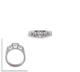 B.Tiff 3-Stone Cushion Cut Stainless Steel Engagement Ring Tension Set Silver Black Rose Gold