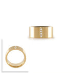 B.Tiff 4-Stone Wide Stainless Steel Ring Silver Gold Sizes 5-12