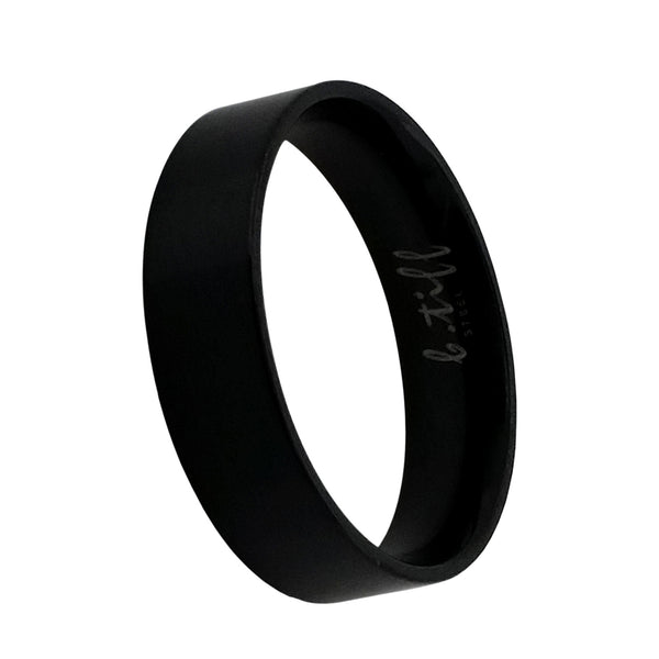 B.Tiff Brushed Band Stacking Ring Stainless Steel Black, Gold, Steel, Rose Gold