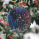 Thomas Kinkade (Justice League Showdown at Gotham City Pier - Batman) Hanging Glass