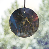 Thomas Kinkade (Justice League Showdown at Gotham City Pier - Batman) Hanging Glass