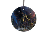 Thomas Kinkade (Justice League Showdown at Gotham City Pier - Batman) Hanging Glass