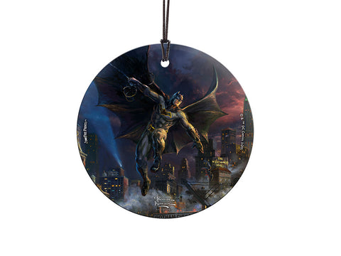 Thomas Kinkade (Justice League Showdown at Gotham City Pier - Batman) Hanging Glass