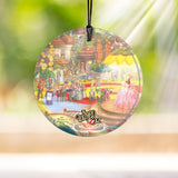 Thomas Kinkade Studios (The Wizard of Oz - Follow the Yellow Brick Road) StarFire Prints Hanging Glass - Munchkin Land