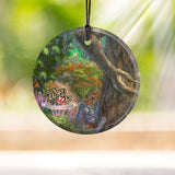 Thomas Kinkade Studios (The Wizard of Oz - Follow the Yellow Brick Road) StarFire Prints Hanging Glass - Witch and Monkey