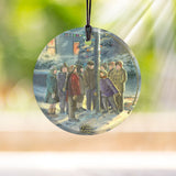 Thomas Kinkade Studios (A Christmas Story™) StarFire Prints™ Hanging Glass - Flag Pole Close-Up