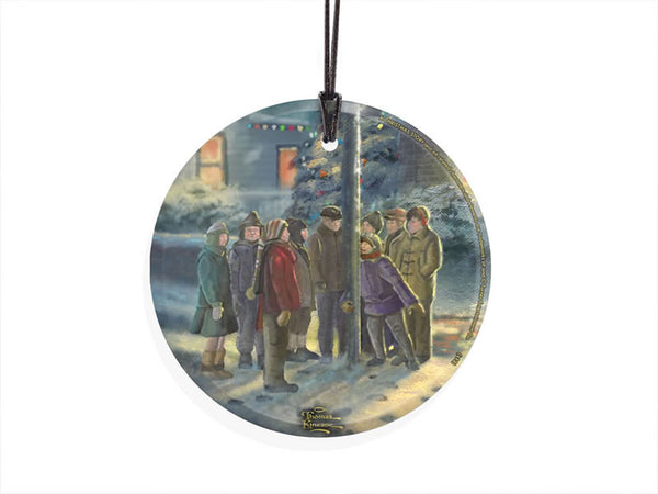 Thomas Kinkade Studios (A Christmas Story™) StarFire Prints™ Hanging Glass - Flag Pole Close-Up