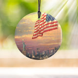 Thomas Kinkade (Light of Freedom with Statue of Liberty) StarFire Prints™ Hanging Glass