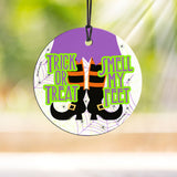 Halloween (Smell My Feet) StarFire Prints Hanging Glass Ornament