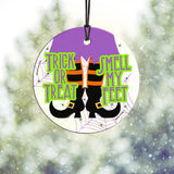 Halloween (Smell My Feet) StarFire Prints Hanging Glass Ornament