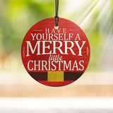 Christmas Collection (Merry Little Christmas) StarFire Prints Hanging Glass Ornament