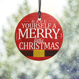 Christmas Collection (Merry Little Christmas) StarFire Prints Hanging Glass Ornament