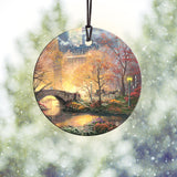 Thomas Kinkade (Central Park In The Fall, New York City) Starfire Prints™ Hanging Glass Decoration