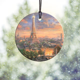 Thomas Kinkade (Paris, City of Love, Eiffel Tower, France) Starfire Prints™ Hanging Glass Decoration