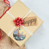 Thomas Kinkade (San Francisco, Golden Gate Bridge) Starfire Prints™ Hanging Glass Decoration