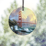 Thomas Kinkade (San Francisco, Golden Gate Bridge) Starfire Prints™ Hanging Glass Decoration