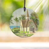 Thomas Kinkade (Wailea Chapel, Hawaii) Starfire Prints™ Hanging Glass Decoration