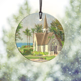 Thomas Kinkade (Wailea Chapel, Hawaii) Starfire Prints™ Hanging Glass Decoration