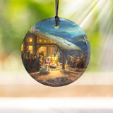 Thomas Kinkade (The Nativity, birth of Jesus) Starfire Prints™ Hanging Glass Decoration
