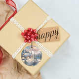 Thomas Kinkade (High Country Christmas) Starfire Prints™ Hanging Glass Decoration