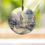 Thomas Kinkade (The Night Before Christmas) Starfire Prints™ Hanging Glass Decoration