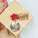 Thomas Kinkade (The Night Before Christmas) Starfire Prints™ Hanging Glass Decoration