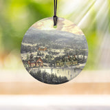 Thomas Kinkade (Sunset on Snowflake Lake) Starfire Prints™ Hanging Glass Decoration