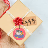 Tom and Jerry (Logo - Pink) StarFire Prints™ Hanging Glass Collectible