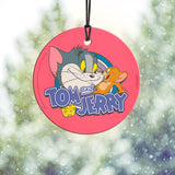 Tom and Jerry (Logo - Pink) StarFire Prints™ Hanging Glass Collectible