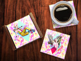 Birds of Prey (Harley Quinn) StarFire Prints Glass Coaster Set