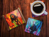 Wonder Woman 1984 (Colors) StarFire Prints Glass Coaster Set