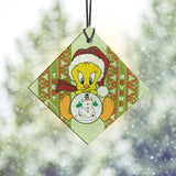 Looney Tunes (Tweety Bird Pattern) Starfire Prints™ Hanging Glass Decoration