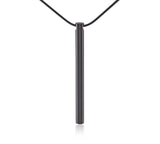 B.Tiff Plain Bar Stainless Steel Pendant Necklace Gold Silver Black Rose Gold