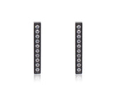 B.Tiff 9-Stone Short Bar Stainless Steel Earrings Pavé 0.02ct  Diamond Alternative