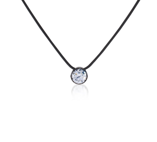 B.Tiff Pave 30-Stone Halo Stainless Steel Pendant Necklace