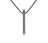 B.Tiff 18-Stone Stainless Steel Bar Pendant Necklace Black Silver Gold Rose Gold